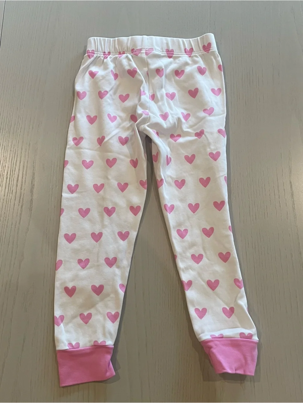 Lake Kids Long-Long Pima Cotton Pajama Set in Darling Pink Heart - Size 4